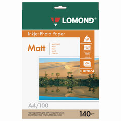 Фотобумага матовая, А4, 140 г/<wbr/>м<sup>2</sup>, односторонняя, 100 листов, LOMOND, 0102074
