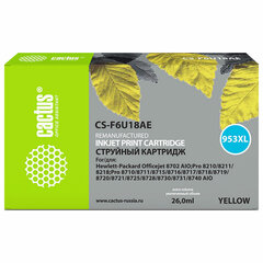 Картридж струйный CACTUS (CS-F6U18AE) для HP OfficeJet Pro 7740/<wbr/>8210/<wbr/>8218/<wbr/>8710/<wbr/>8715, желтый