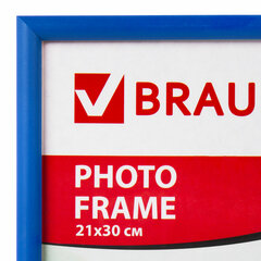 Рамка 21&times;30 см, пластик, багет 12 мм, BRAUBERG &laquo;HIT2&raquo;, синяя, стекло, 390943