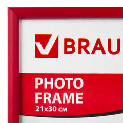 Рамка 21&times;30 см, пластик, багет 12 мм, BRAUBERG &laquo;HIT2&raquo;, бордовая, стекло, 390944