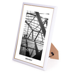 Рамка 21&times;30 см небьющаяся, багет 14,6 мм, пластик, BRAUBERG &laquo;Original Line&raquo;, белая/<wbr/>золото, 391236