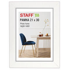 Рамка 21&times;30 см, небьющаяся, багет 30 мм, МДФ, STAFF &laquo;Style&raquo;, белая, 391337