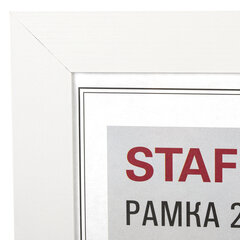 Рамка 21&times;30 см, небьющаяся, багет 30 мм, МДФ, STAFF &laquo;Style&raquo;, белая, 391337
