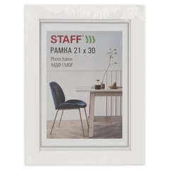 Рамка 21&times;30 см, небьющаяся, багет 30 мм, МДФ, STAFF &laquo;Style&raquo;, белая, 391337