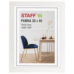 Рамка 30&times;40 см, небьющаяся, багет 30 мм, МДФ, STAFF &laquo;Style&raquo;, белая, 391339