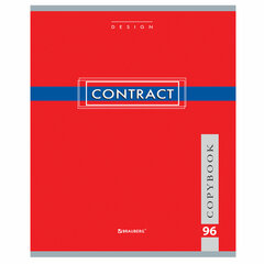 Тетрадь А5, 96 л., BRAUBERG, скоба, клетка, обложка картон, &laquo;CONTRACT&raquo;, 400523