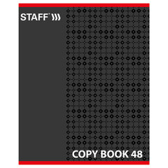 Тетрадь А5, 48 л., STAFF, скоба, клетка, офсет №2 ЭКОНОМ, обложка картон, &laquo;ОДИН ЦВЕТ&raquo; (точки), 402782