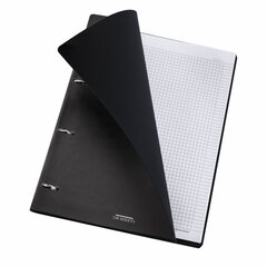 Тетрадь на кольцах БОЛЬШАЯ А4 (240&times;310 мм), 120 л., под кожу, BRAUBERG VISTA, Black, 404512