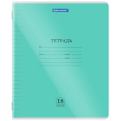 Тетрадь пластиковая обложка (прозрачная) 18 листов, линия, BRAUBERG &laquo;Smart Cover&raquo;, АССОРТИ (микс в спайке), 405031