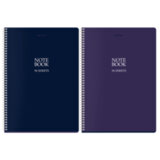 Тетрадь А4, 96 л., BRAUBERG, гребень, клетка, матовая ламинация, "NoteBookMono" (микс в спайке), 405315