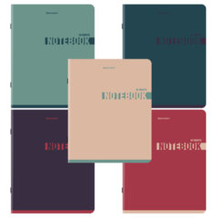 Тетрадь А5, 48 л., BRAUBERG, скоба, клетка, SoftTouch, &laquo;NoteColor&raquo;, (микс в спайке), 405326