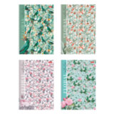 Тетрадь А4 80 л., HATBER, гребень, клетка, матовая ламинация, "Floral collection" (микс в спайке), 082972