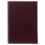 Тетрадь обложка пластик, А4, 80 л., гребень, клетка, HATBER, "VELVET" Бордо, 081564