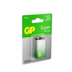 Батарейка 1 шт., GP Super G-Tech, Крона (6LR61, 6LF22, 1604A), алкалиновая, блистер, 1604A-5CR1
