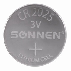 Батарейка литиевая SONNEN Lithium CR2025 &laquo;таблетка, дисковая, кнопочная&raquo; 1 шт., блистер, 451973
