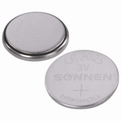Батарейка литиевая SONNEN Lithium CR2025 &laquo;таблетка, дисковая, кнопочная&raquo; 1 шт., блистер, 451973
