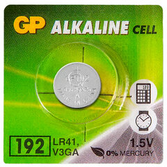 Батарейка GP Alkaline (отрывной блок), 192 (G3, LR41), алкалиновая, 1 шт., блистер, 192FRA-2C10