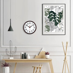 Часы настенные TROYKATIME (TROYKA) 91931912, круг, белые, коричневая рамка, 23&times;23&times;4 см