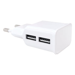 Зарядное устройство сетевое (220 В) RED LINE NT-2A, 2 порта USB, выходной ток 2,1 А, белое