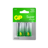 Батарейки КОМПЛЕКТ 2 шт., GP Super G-Tech, С (LR14, 14А), алкалиновые, блистер, 14A-2CR2