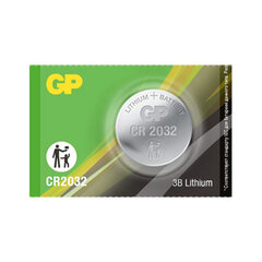 Батарейка литиевая GP Lithium CR2032 &laquo;таблетка, дисковая, кнопочная&raquo; 1 шт., блистер (отрывной блок)