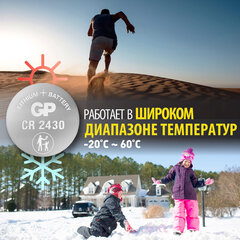 Батарейка литиевая GP Lithium CR2430 &laquo;таблетка, дисковая, кнопочная&raquo; 1 шт., блистер, CR2430-8C1