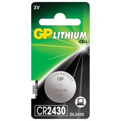 Батарейка литиевая GP Lithium CR2430 &laquo;таблетка, дисковая, кнопочная&raquo; 1 шт., блистер, CR2430-8C1
