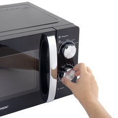Микроволновая печь SONNEN MW2070BLCR-6MB, 20 л, 700 Вт, таймер, механическое управление, ручка, черная/<wbr/>хром, 454982