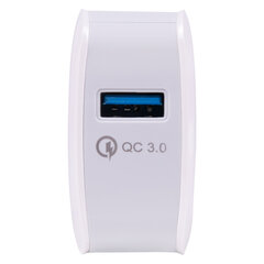 Зарядное устройство быстрое сетевое (220 В) SONNEN, USB QC 3.0 18 Вт, 3 А, белое, 455506