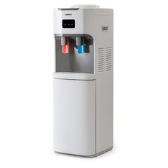 Кулер для воды HOTFROST V115B, напольный, НАГРЕВ/<wbr/>ОХЛАЖДЕНИЕ КОМПРЕССОРНОЕ, холодильник, 2 крана