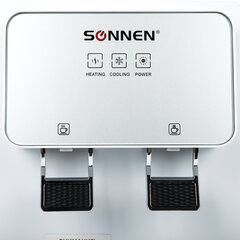 Кулер для воды SONNEN TSE-02WP, настольный, НАГРЕВ/<wbr/>ОХЛАЖДЕНИЕ ЭЛЕКТРОННОЕ, 2 крана, белый, 455622