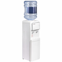 Кулер для воды SONNEN FSE-02i, напольный, НАГРЕВ/<wbr/>ОХЛАЖДЕНИЕ ЭЛЕКТРОННОЕ, шкаф, 2 крана, белый, 455742