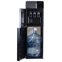 Кулер для воды SONNEN FSE-03BR, напольный, нагрев/<wbr/>охлаждение электронное, НИЖНЯЯ ЗАГРУЗКА, 3 крана, черный, 455754