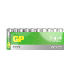 Батарейки КОМПЛЕКТ 20 шт., GP Super G-Tech, AA (LR6,15А), алкалиновые, пальчиковые, 15A-2CRVS20