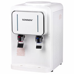 Кулер для воды SONNEN TSE-02W, настольный, НАГРЕВ/<wbr/>ОХЛАЖДЕНИЕ ЭЛЕКТРОННОЕ, 2 крана, белый, 456173