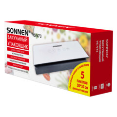 Вакууматор/<wbr/>вакуумный упаковщик SONNEN VS-V73, 3 режима, 95 Вт, запаивание до 30 см, сенсорная панель, резак, 456338
