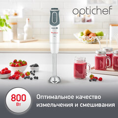 Блендер погружной MOULINEX DD642132, 800 Вт, 10 скоростей, 3 насадки, стакан, белый/<wbr/>серый