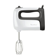 Миксер MOULINEX HM460110, 500 Вт, 5 скоростей, 2 венчика, 2 крюка для теста, белый