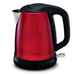 Чайник TEFAL KI270530, 1,7 л, 2400 Вт, закрытый нагревательный элемент, сталь, красный
