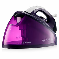 Парогенератор BRAYER BR4152, 2800 Вт, 6,5 Бар, пар 160 г/<wbr/>мин, паровой удар 480 г/<wbr/>мин, 1,8 л, фиолетовый