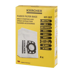 Мешки для сбора пыли KARCHER, КОМПЛЕКТ 4 шт., нетканые, пылесосы WD2 Plus/<wbr/>3, SE 4001/<wbr/>02, 2.863-314.0