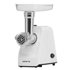 Мясорубка POLARIS PMG 1852, 1800 Вт, производительность 2 кг/<wbr/>мин, 2 насадки, реверс, белый, 61222