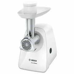 Мясорубка BOSCH MFW2500W, 1500 Вт, производительность 1,7 кг/<wbr/>мин, металлический шнек, пластик, белая
