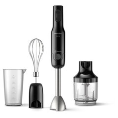 Блендер погружной PHILIPS HR2543/<wbr/>90, 700 Вт, 2 скорости, 3 насадки, стакан, черный