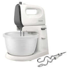 Миксер PHILIPS HR3745/<wbr/>00 на подставке 450 Вт, 5 скоростей, 2 венчика, 2 крюка для теста, чаша, белый
