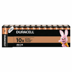 Батарейки КОМПЛЕКТ 24 шт., DURACELL Basic ОРИГИНАЛ, АА (LR6, 15А), алкалиновые, пальчиковые