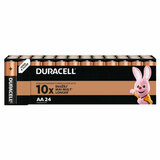 Батарейки КОМПЛЕКТ 24 шт., DURACELL Basic ОРИГИНАЛ, АА (LR6, 15А), алкалиновые, пальчиковые