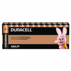Батарейки КОМПЛЕКТ 24 шт., DURACELL Basic ОРИГИНАЛ, ААА (LR03, 24А), алкалиновые, мизинчиковые