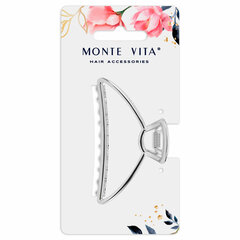Краб для волос 7,8 см, серебристый, MONTE VITA (МОНТЕ ВИТА), 457016