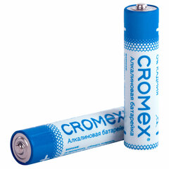Батарейки алкалиновые &laquo;мизинчиковые&raquo; КОМПЛЕКТ 4 шт., CROMEX (КРОМЕКС) Alkaline, AAA (LR03, 24А), блистер, 457131